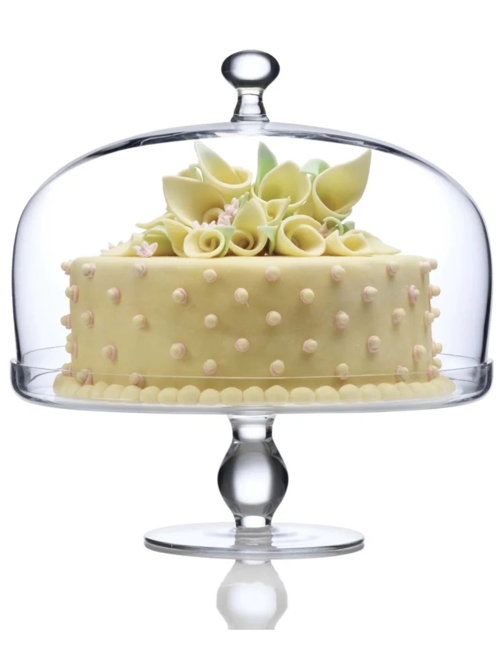 Luigi Bormioli Michelangelo Blown Glass Cake Plate Stand Dome Cover